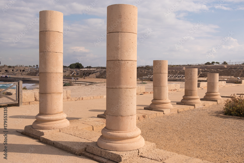 Ancient Columns (Roman times, Cesarea, Israel)
