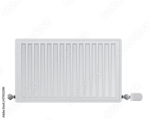 Steel panel radiator for heating rooms in winter.