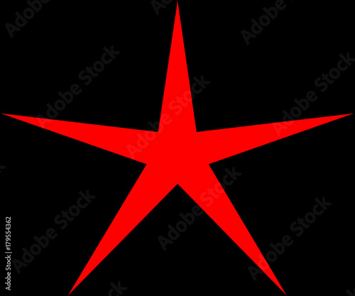 Stella a 5 punte - rossa su sfondo nero