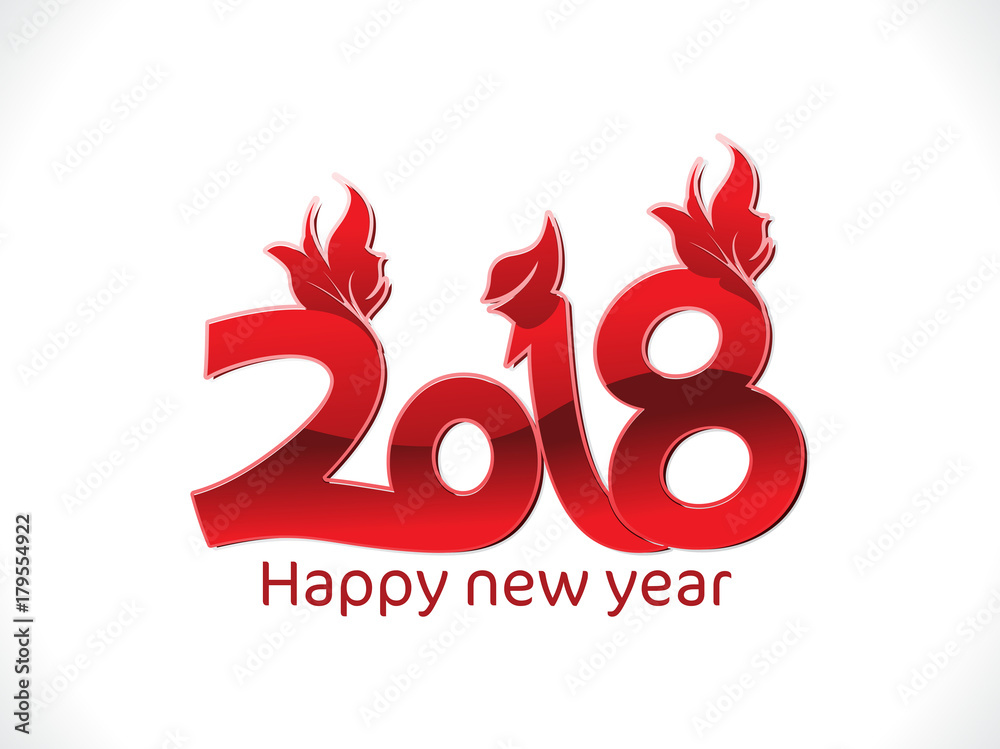 abstract artistic red creative new year text