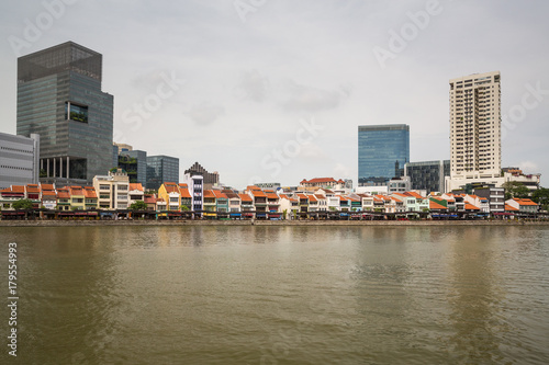 The skyline and cityscape along Singapore River © Chris