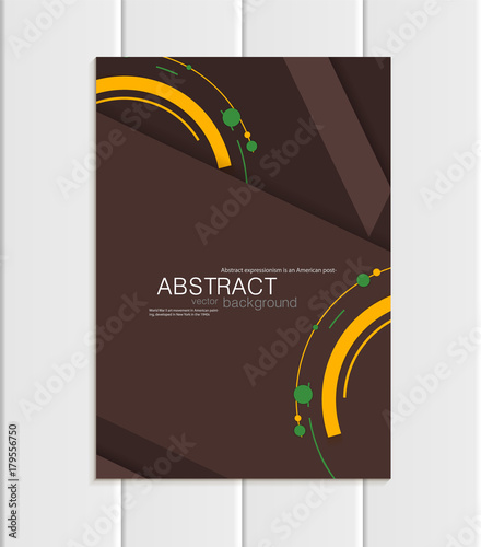 Vector brown brochure A5 or A4 format material design element corporate style © derdy