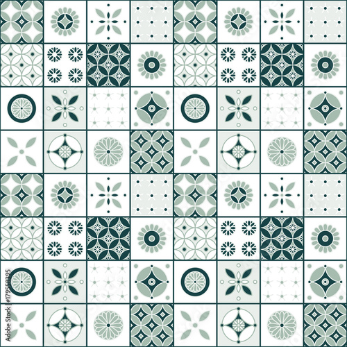 Seamless vector vintage tile pattern design. Design for covers, tiles, packaging