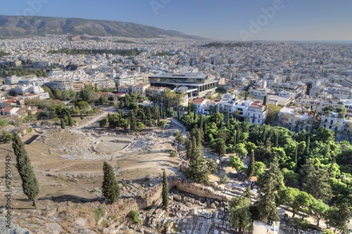 View of Athens from The Acropolis with The Theatre of Dionysus, Athens. © Carson Liu