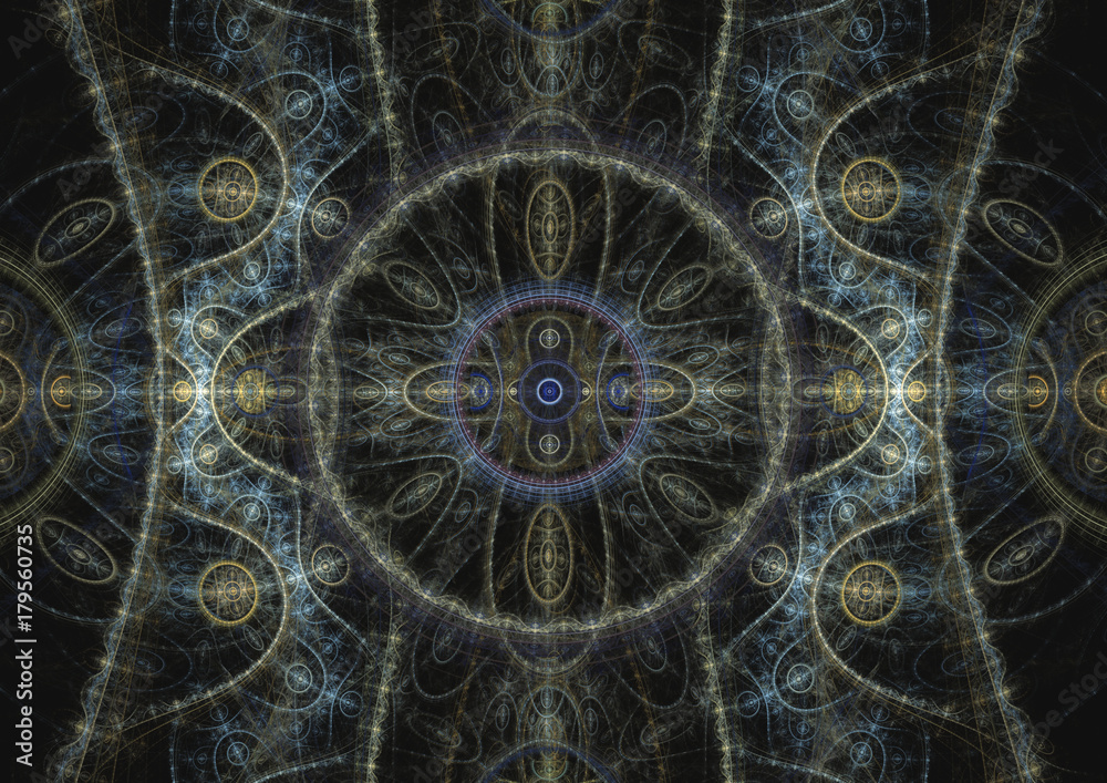 Abstract fractal background, mechanical illustration
