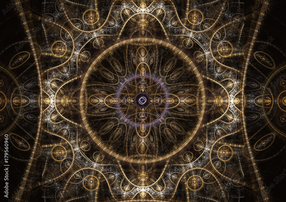 Abstract fractal background, mechanical illustration