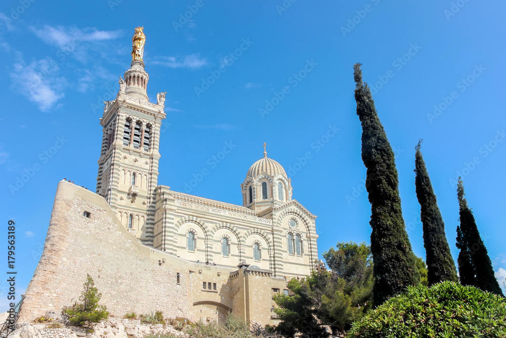 exterior of Notre-Dame de la Garde church in Marseille