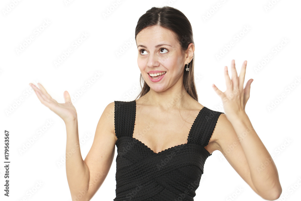 Young brunette woman make crazy funny faces Young brunette woman make crazy funny faces