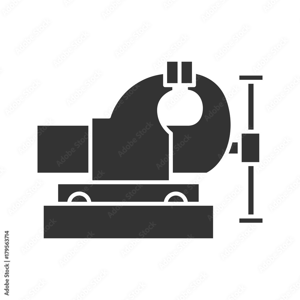 Bench vice glyph icon Bench vice glyph icon