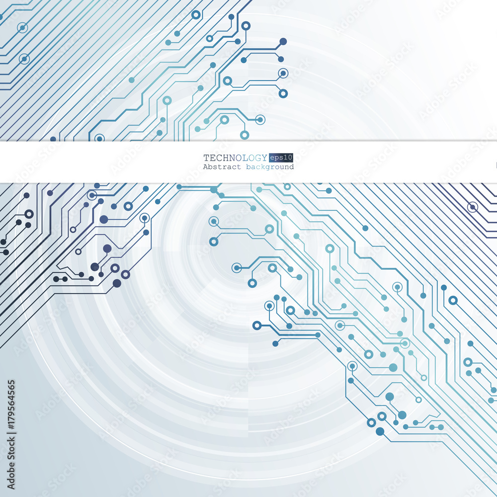 Obraz premium Vector circuit board illustration. Abstract technology