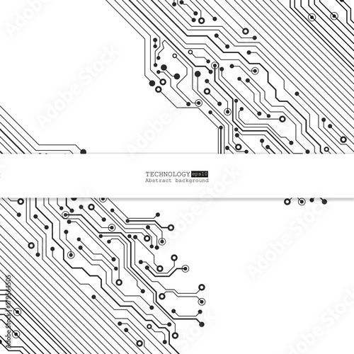 Vector circuit board illustration. Abstract technology