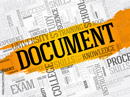DOCUMENT word cloud collage, education concept background