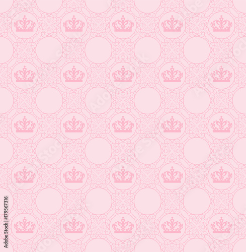 vector seamless pattern, pastel pink color for interior design, wallpaper background