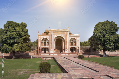Gate to Itmad Ud Daulah Tomb, 17th century(Baby Taj). Agra, Uttar Pradesh, India.. photo