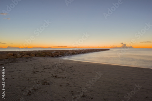 The coast of Benicasim at sunrise  Castellon