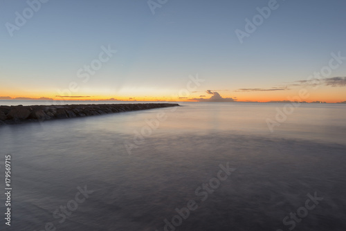 The coast of Benicasim at sunrise, Castellon