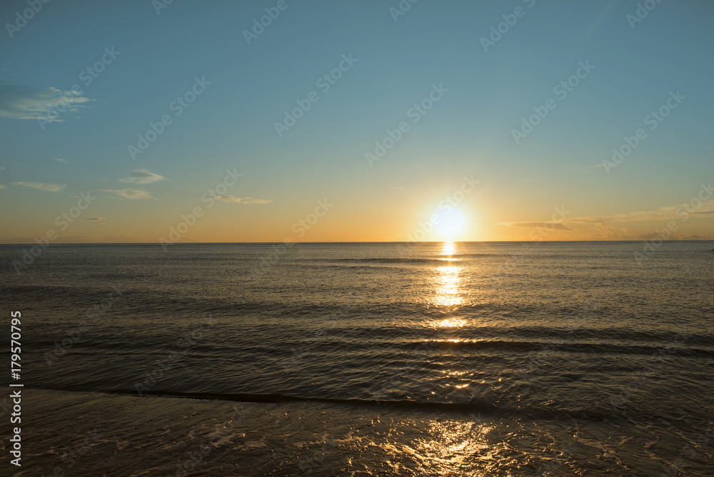 The coast of Benicasim at sunrise, Castellon The coast of Benicasim at sunrise, Castellon