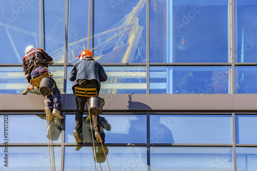 Spiderman washing Windows