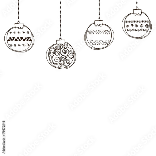 Set of vector illustration of christmas bauble