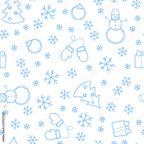 Christmas New Year seamless pattern © pikovit