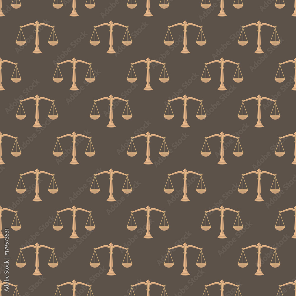 Scales, weighing, weight, balance. Seamless pattern.