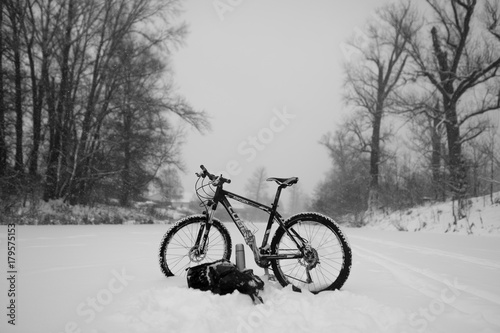 Bicyle on snow, Samara, Russia © bongiozzo