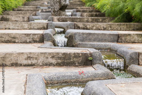 Calm flow of water in an Asian garden