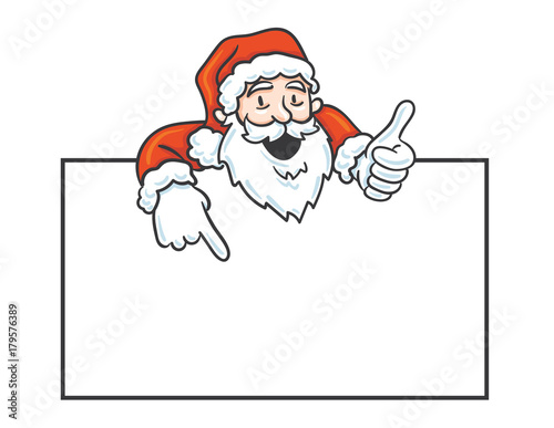 Santa Claus with white Paper