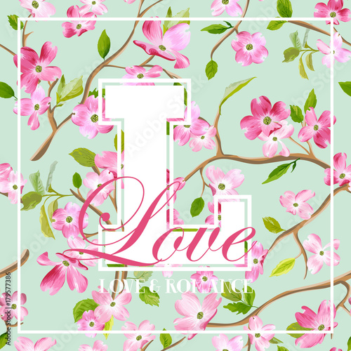 Colorful Spring and Summer Flowers Graphic Design for T-shirt, Fashion, Floral Prints in Vector