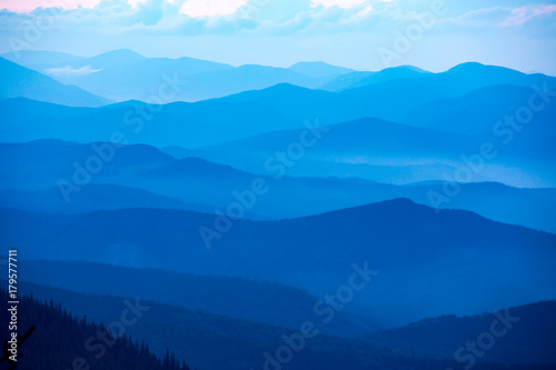 blue misty valley in mountains © Pavlo Klymenko
