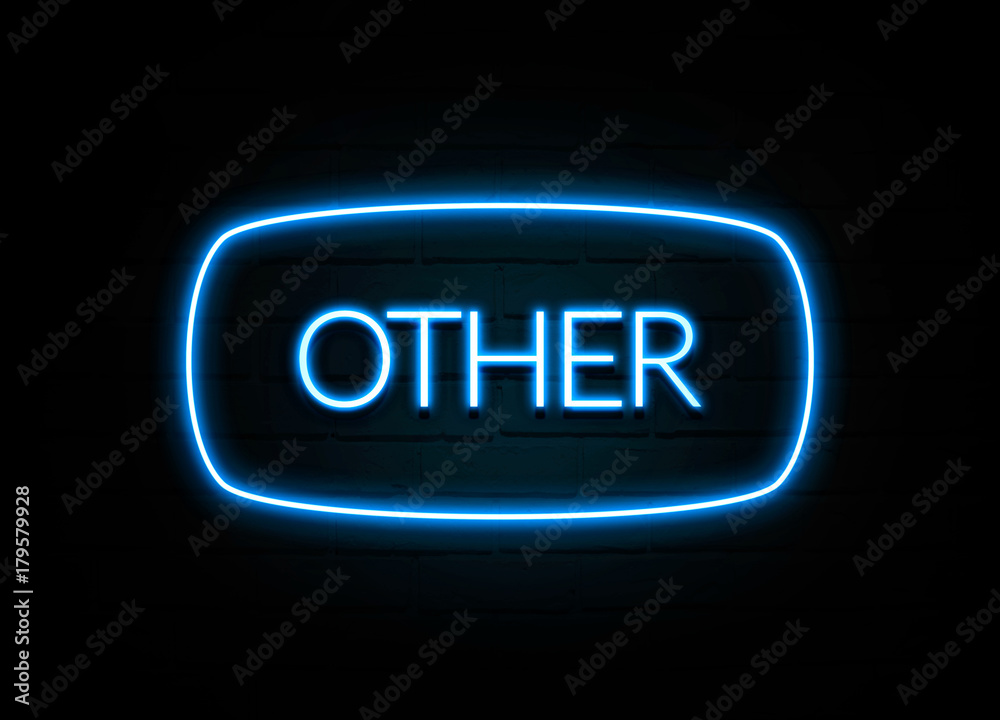 Other - colorful Neon Sign on brickwall Other - colorful Neon Sign on brickwall