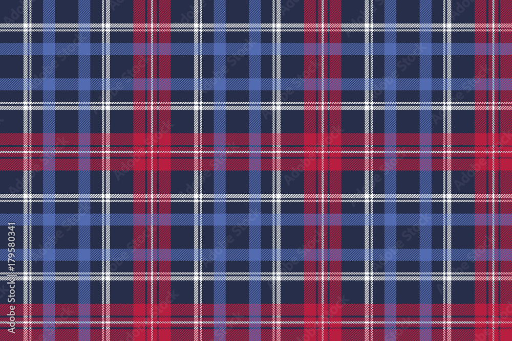 Blue diagonal fabric texture plaid seamless pattern