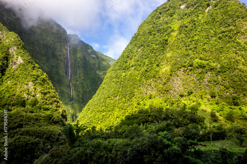 Waterfall in La Reunion island photo