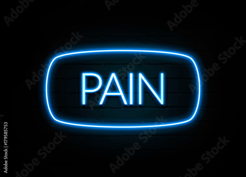 Pain - colorful Neon Sign on brickwall