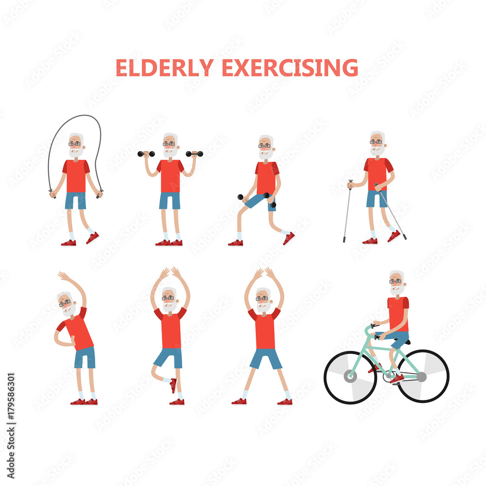 Fototapeta premium Exercise for elderly.