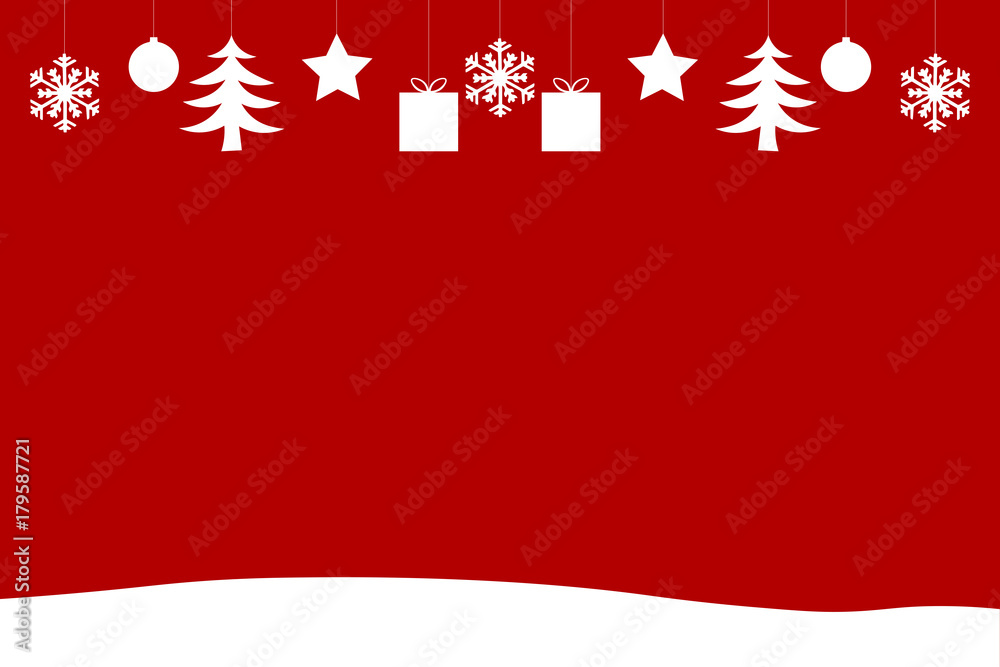 Weihnachts Hintergrund mit Ornamenten und Schnee