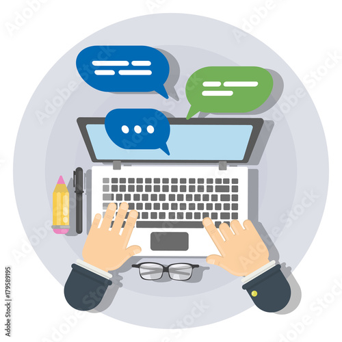 Online communication illustration.