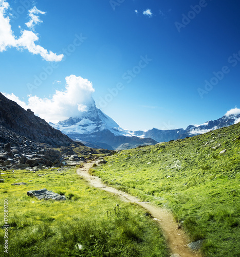 ground way to Matterhorn peak, Switzerland