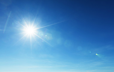 blue sky and sun