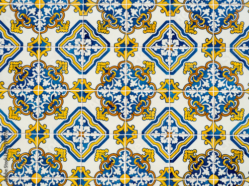 Typical traditional ceramic tiles  azulejos  from the Algarve