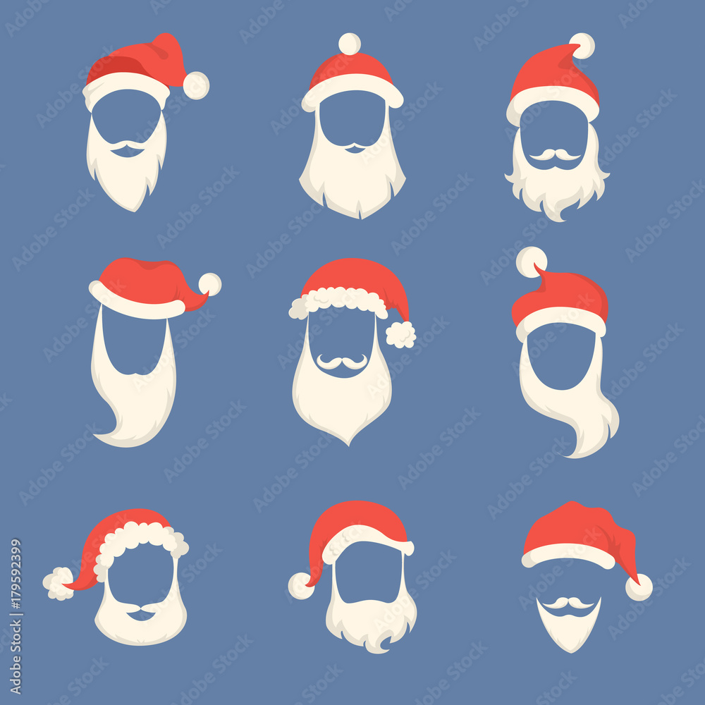Santa beards set.