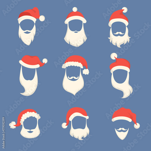 Santa beards set.