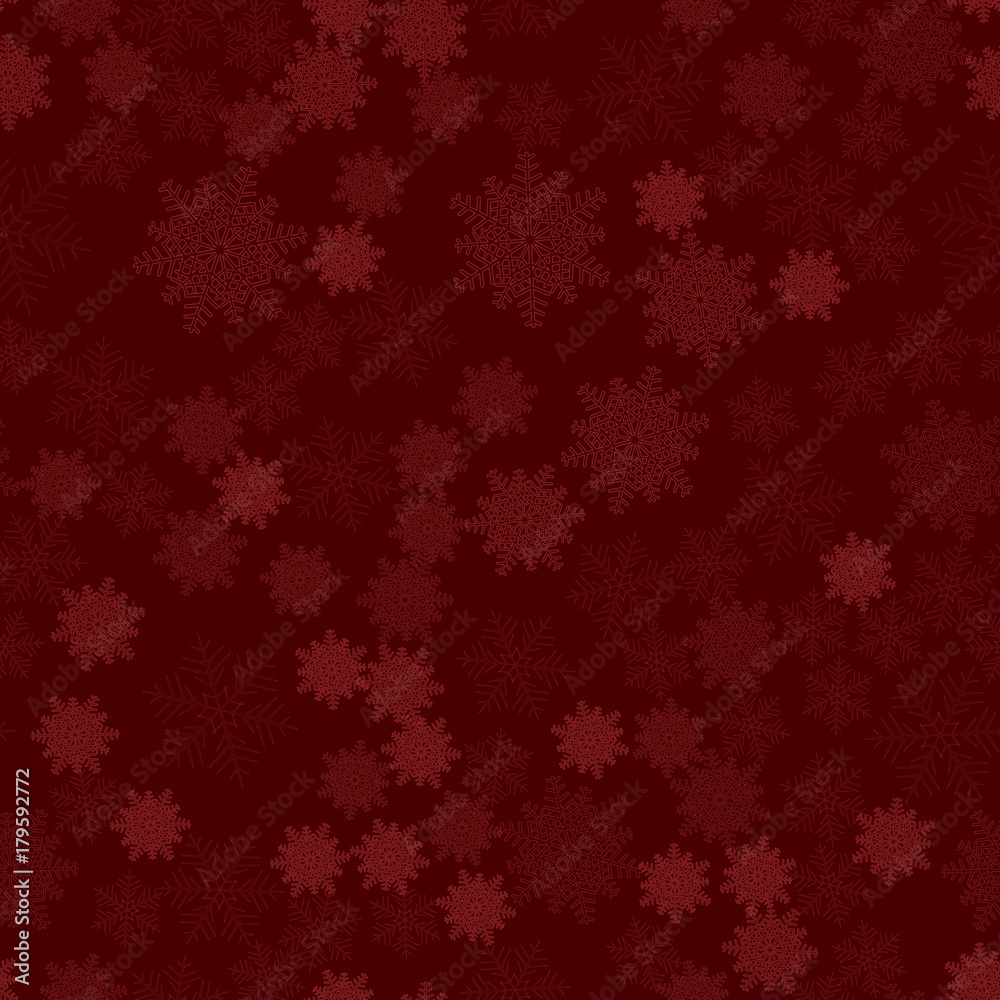 Seamless snowflakes pattern on a red backdrop. Beautiful christmas background. Vector illustration. Seamless snowflakes pattern on a red backdrop. Beautiful christmas background. Vector illustration.