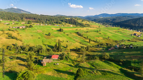 Aerial view of the landscape in mountains