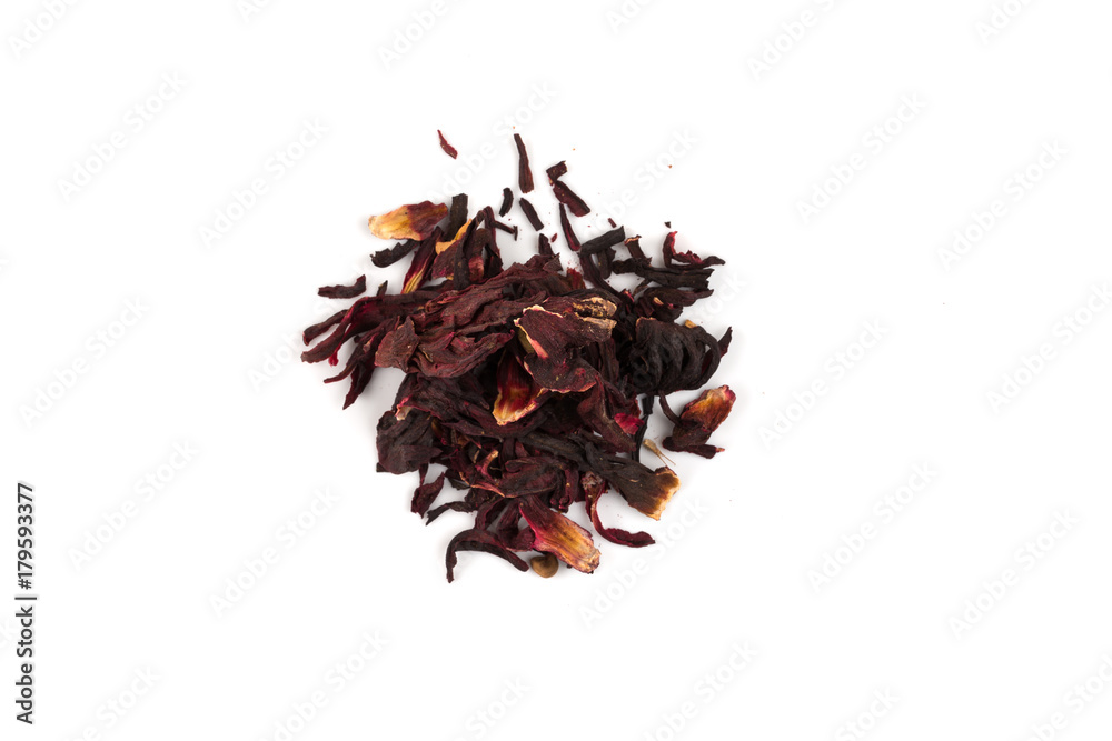 Heap of aromatic Hibiscus tea,