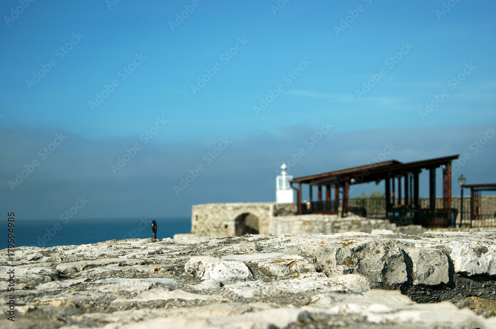 On the ramparts of the old city of Ulcinj in Montenegro.