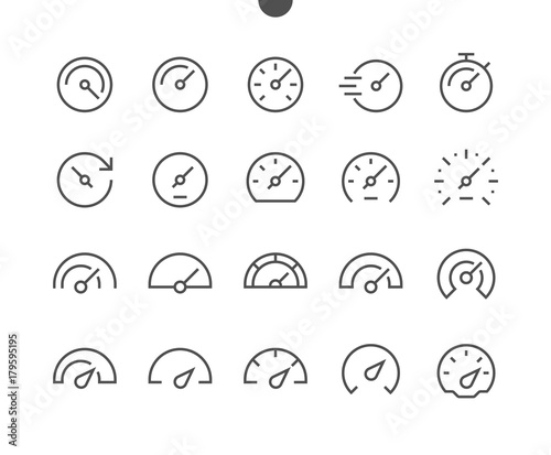 Speedometer UI Pixel Perfect Well-crafted Vector Thin Line Icons 48x48 Ready for 24x24 Grid for Web Graphics and Apps with Editable Stroke. Simple Minimal Pictogram photo