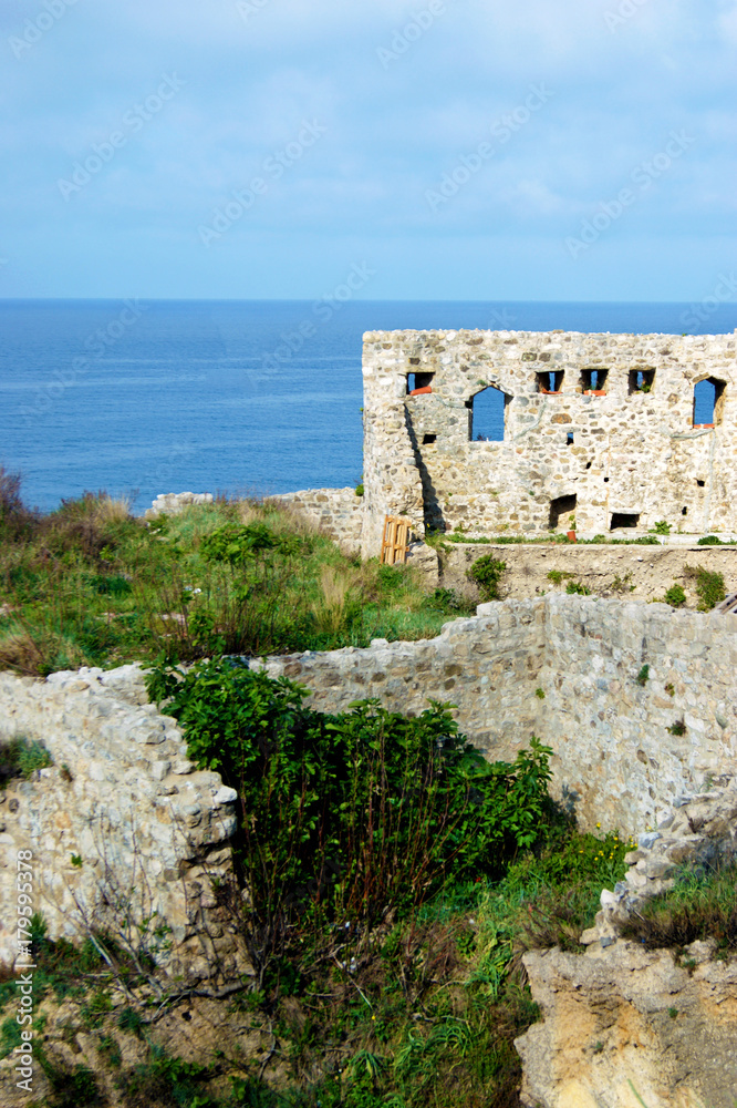 Fragment of the fortress wall in the historical quartal of the Montenegrin city of Ulcinj