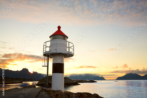 Lighthouse in Kabelvag, Lofoten, Norway