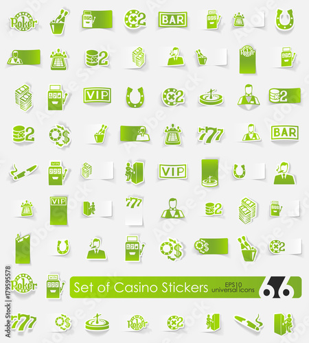 Set of casino stickers